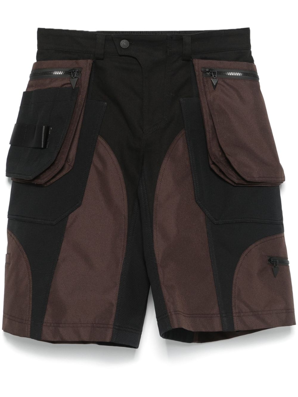 Panelled-design cargo shorts - Black