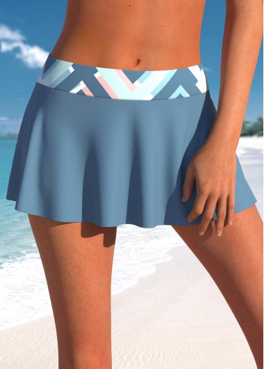 Modlily Plus Mid Waisted Geometric Print Pantskirt - 3X