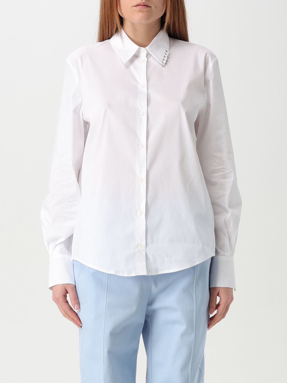 Piercing-detail shirt - White