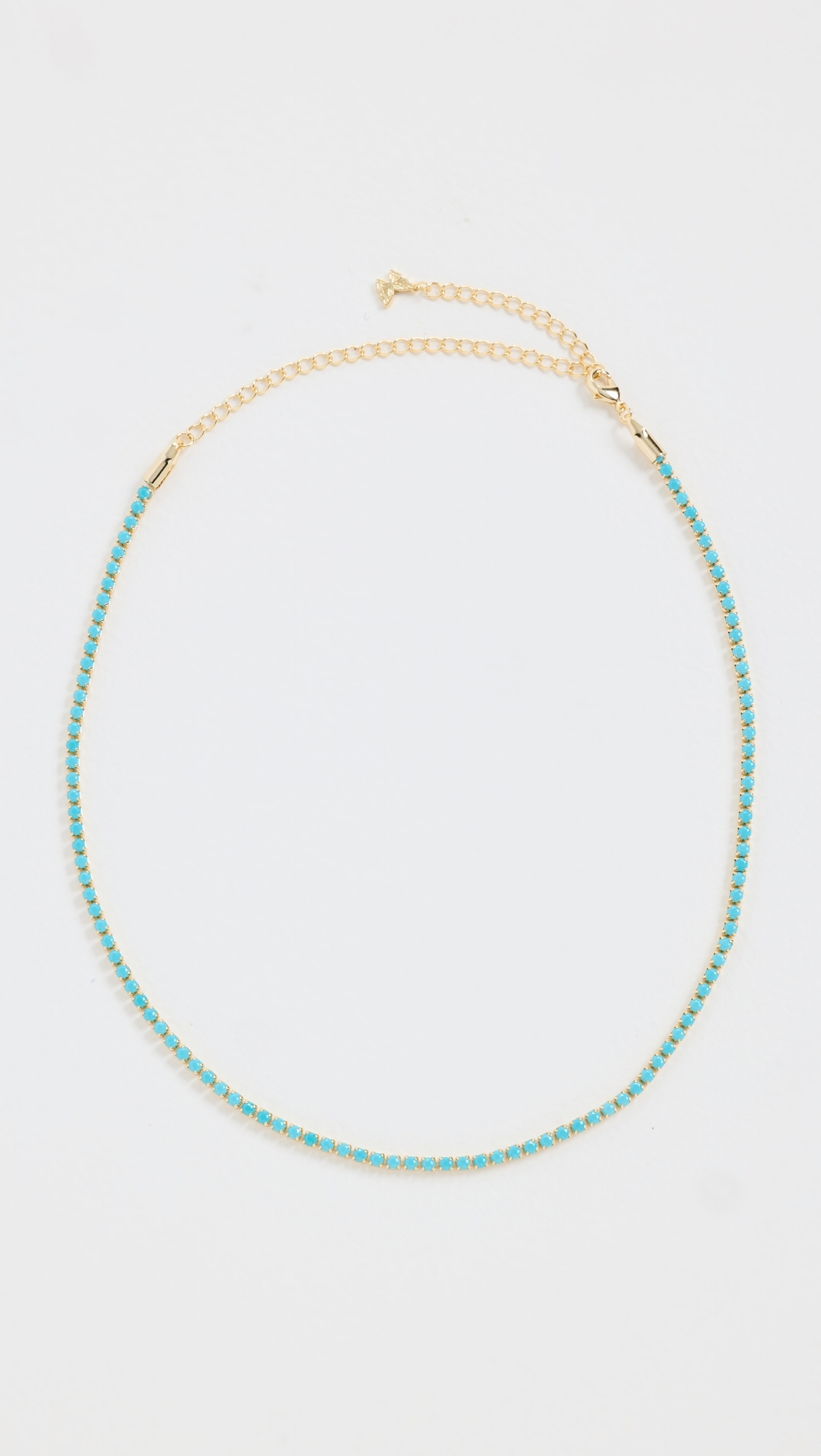 Colored CZ All Around Tennis Choker Turquoise One Size
