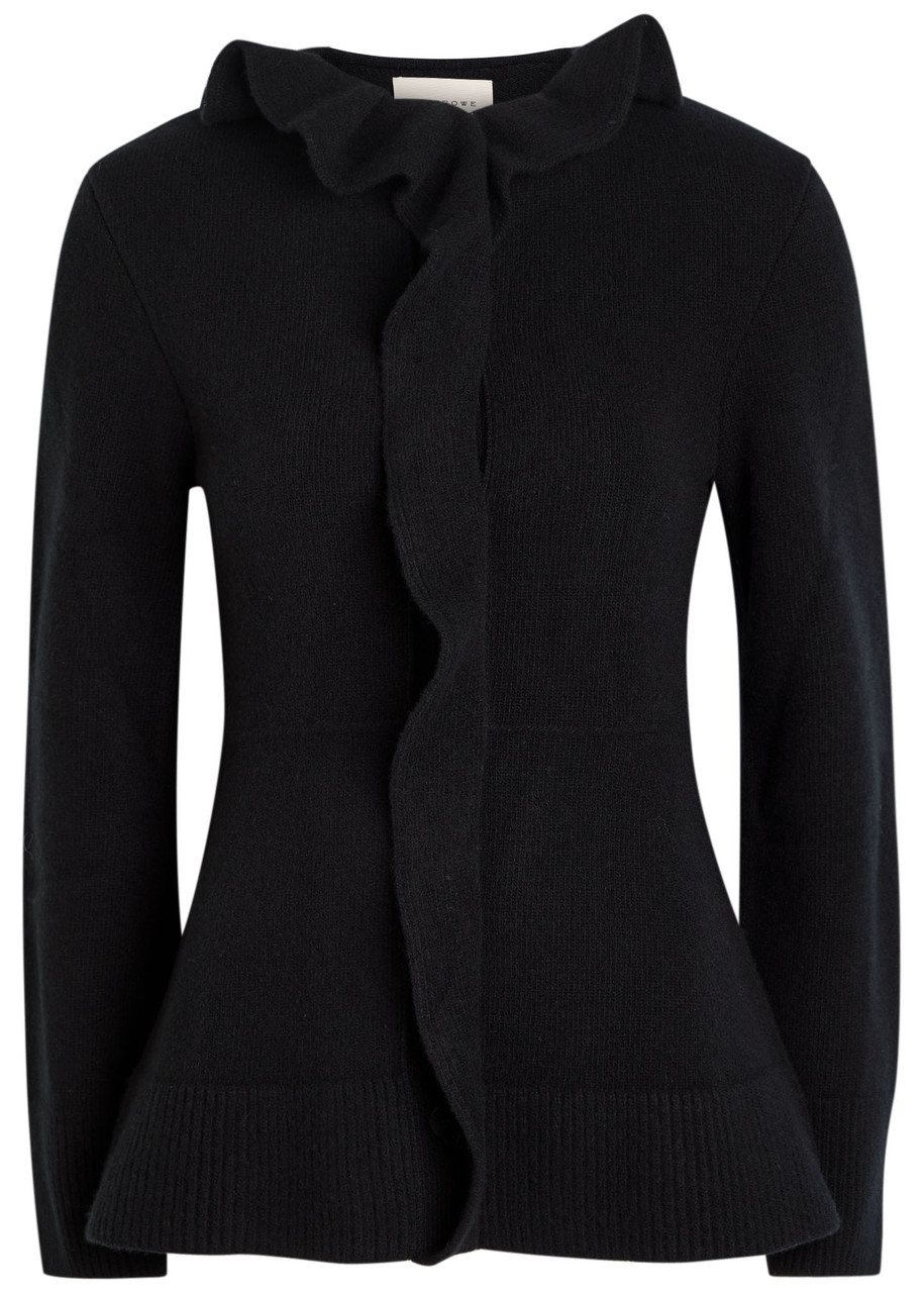 Ruffled Wool Cardigan