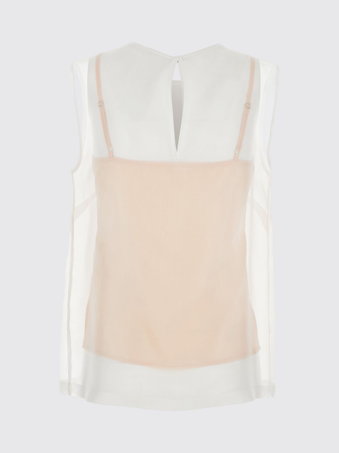 Sleeveless Crewneck Top P. A.R. O.S. H. in Pure Silk