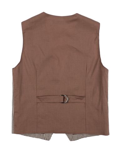 Kid Boy Tailored Vest Brown Size 12 Cotton, Polyester, Polyamide