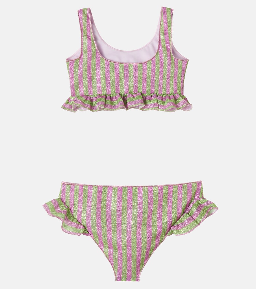 Oséree Kids Lumière ruffled striped bikini