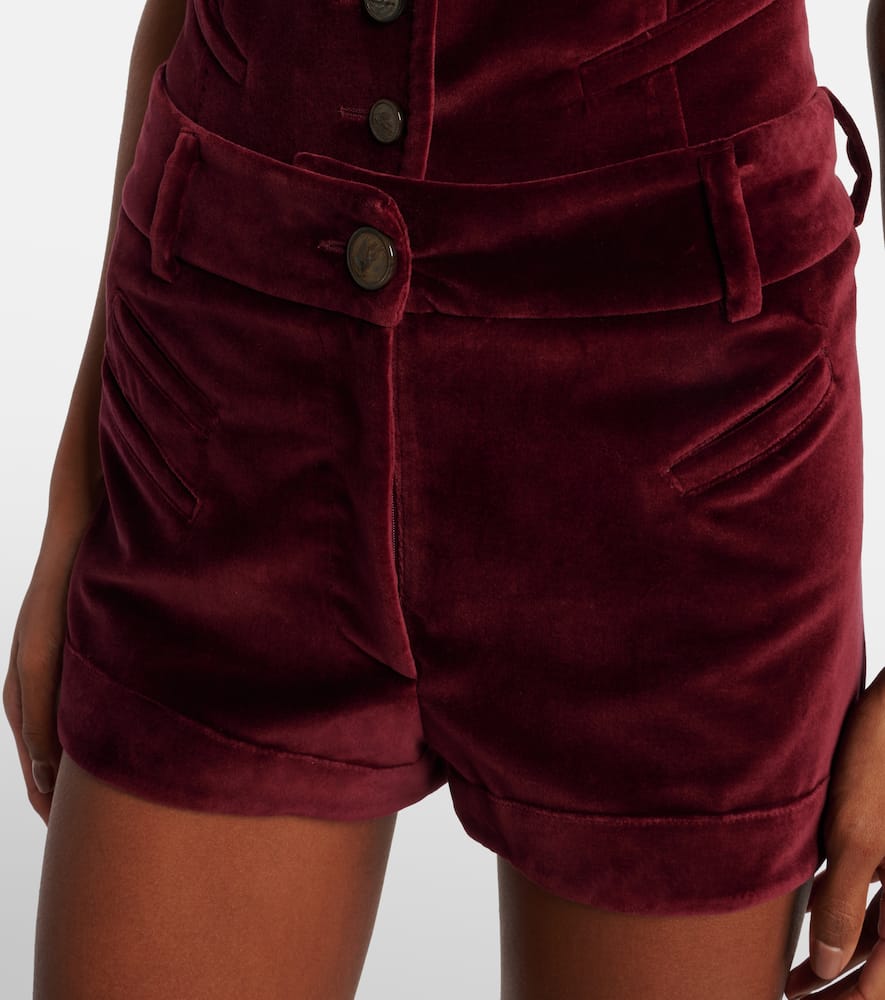 Cotton velvet shorts