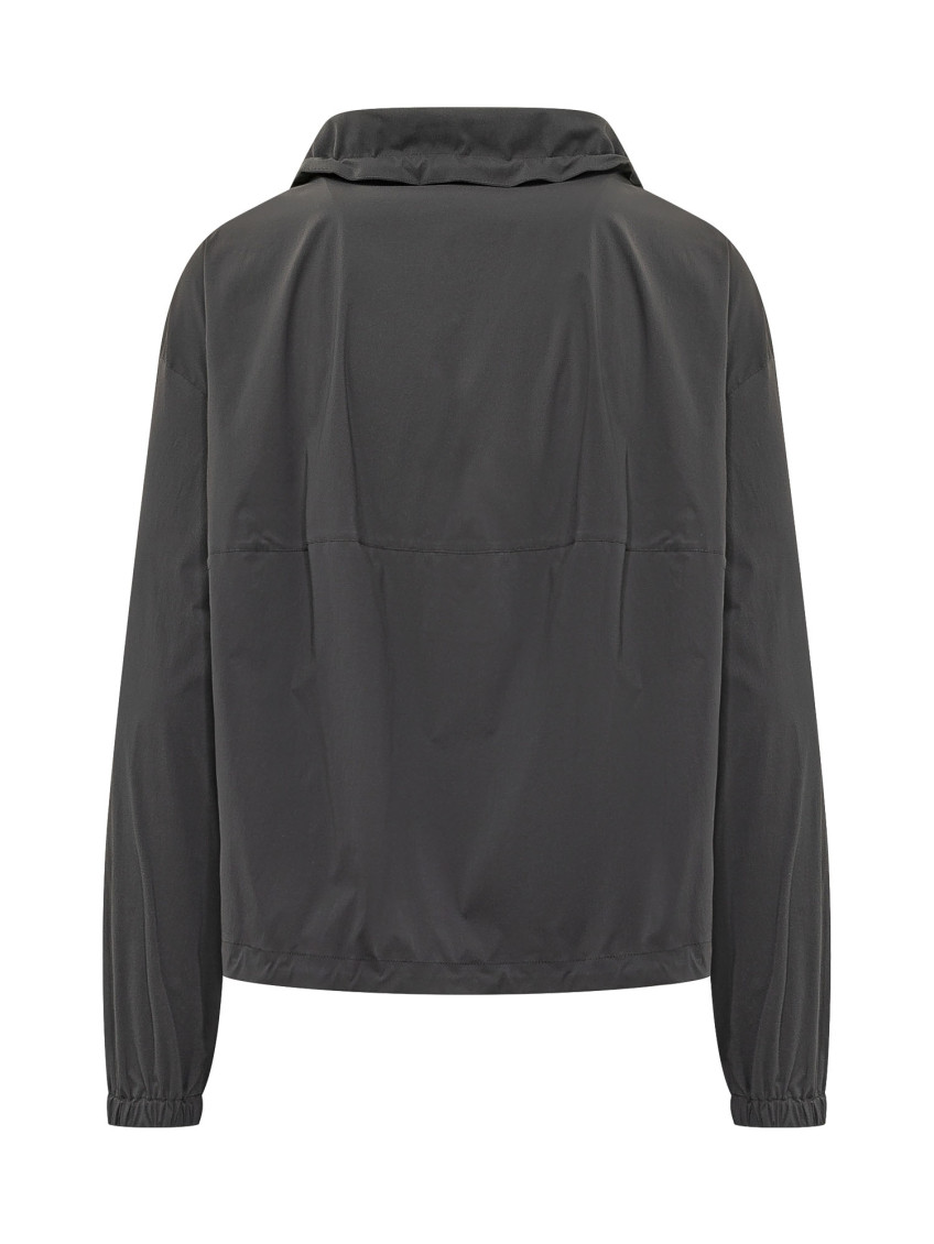 Black Solid Shirt Collar Jacket