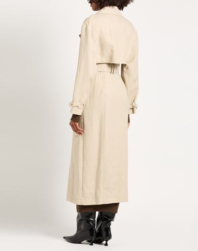 Woman Overcoat & Trench Coat Beige Size 6 Linen, Hemp