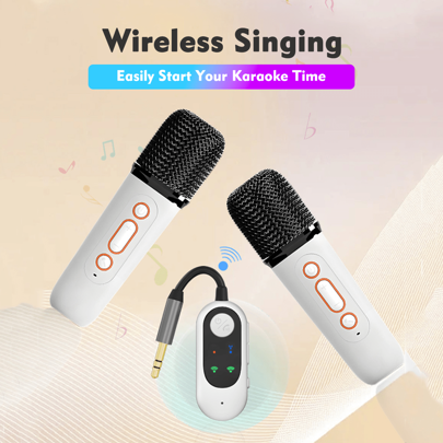 Wireless Microphones, Car Karaoke Microphone With Bluetooth Adapte, Plug And Play Your Current Audio Deice, Gift For Kids/Adults, For Singing, Home Pa