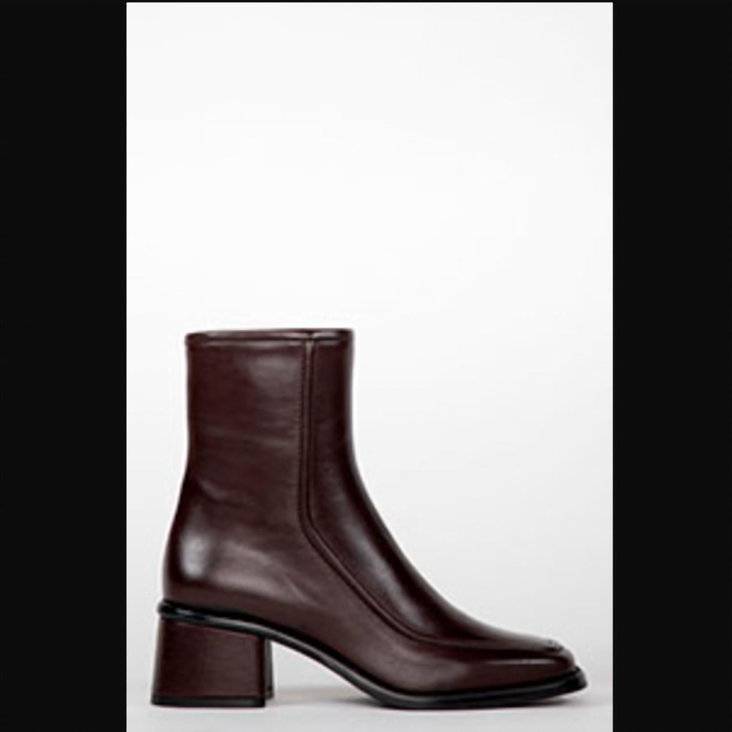 Women's Colette Leather Heeled Ankle Boot In Brown