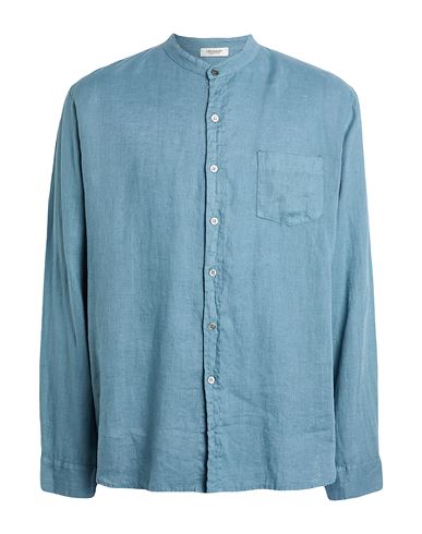 Man Shirt Pastel blue Size XL Linen