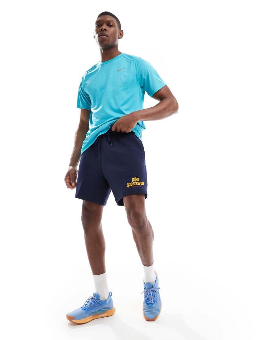 Nike Sportswear logo shorts in navy