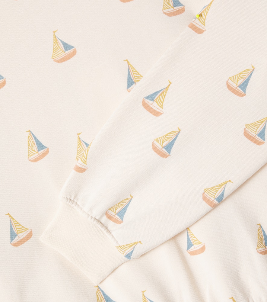 Rylee + Cru Printed cotton-blend fleece sweatshirt