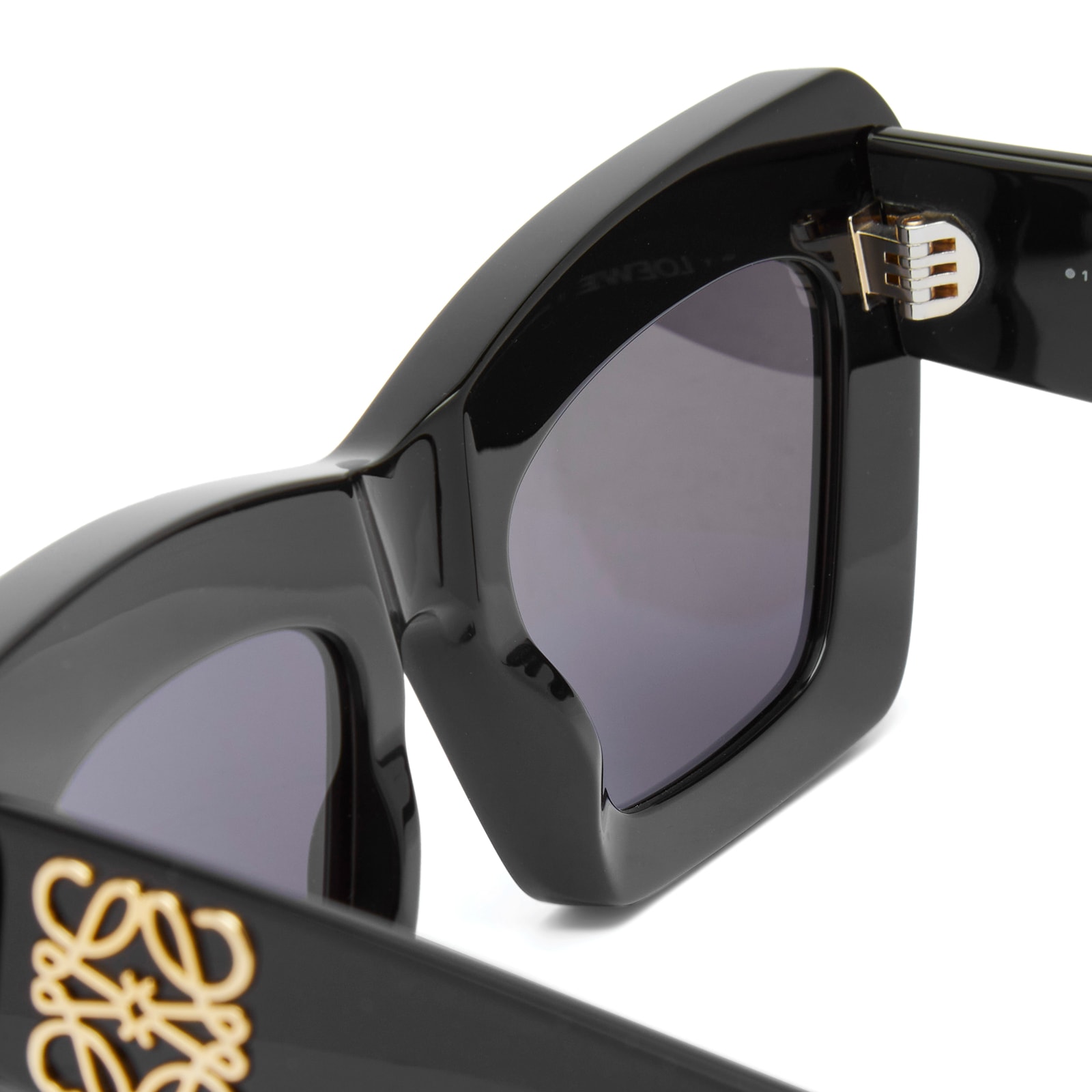 Women's Loewe Cat Eye Sunglasses in Shiny Black/Smoke 
