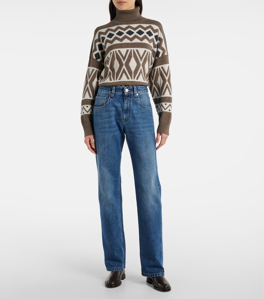 High-rise straight jeans