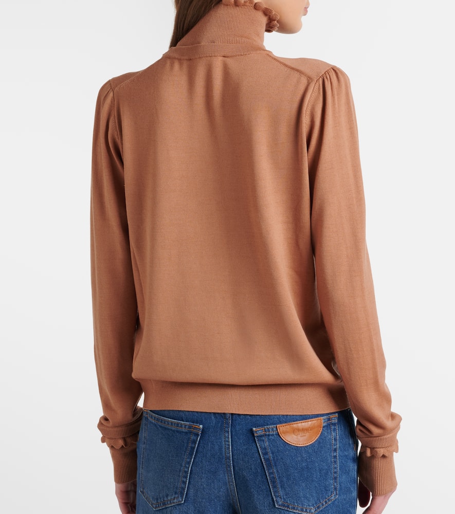 Chloé Ruffled wool turtleneck sweater