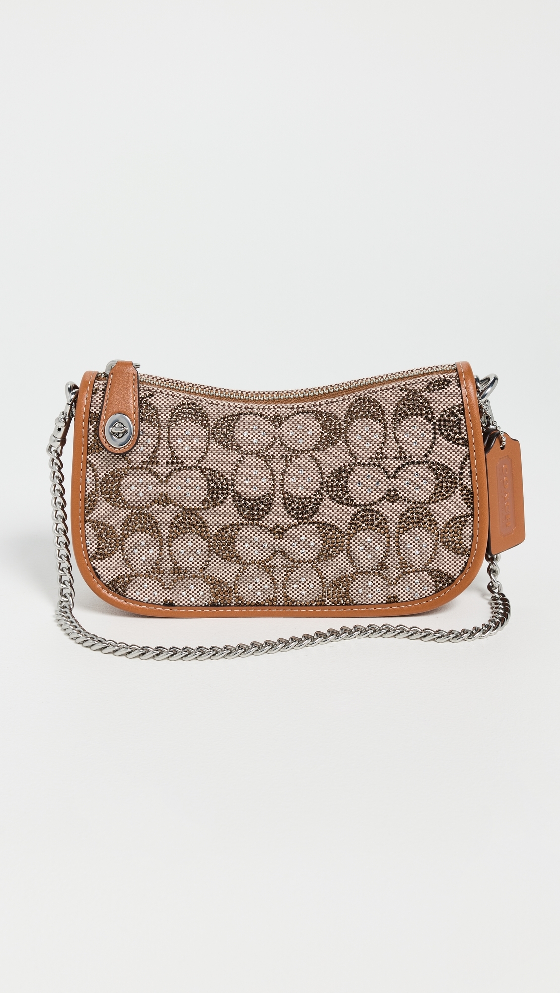 Coach Crystals Signature Jacquard Swinger 20 Bag Burnished Amber One Size