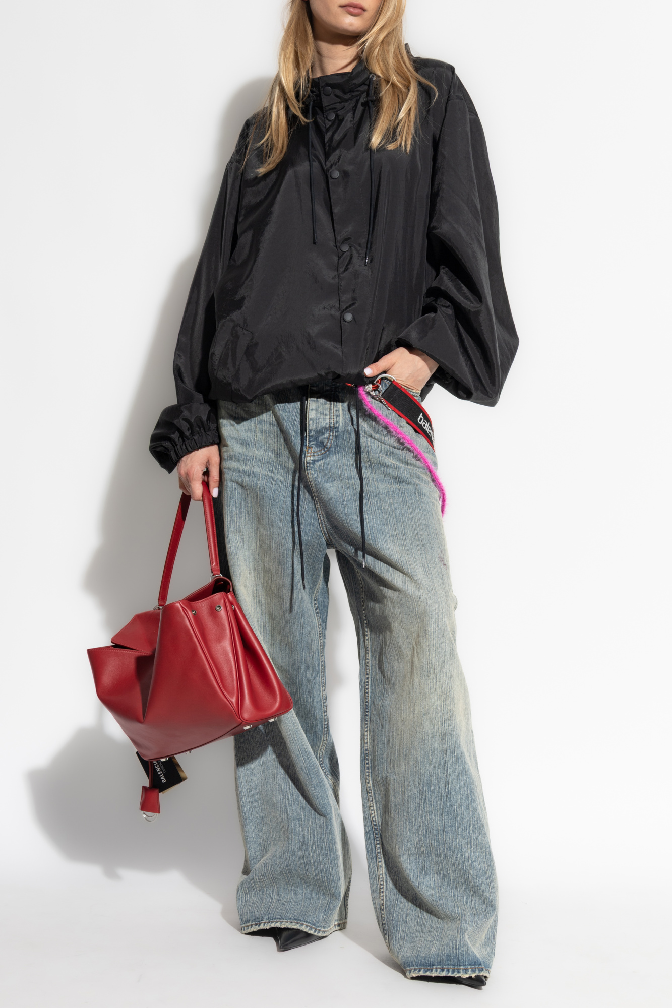 Balenciaga Jeans With Decorative Appliqués, Women's, Blue