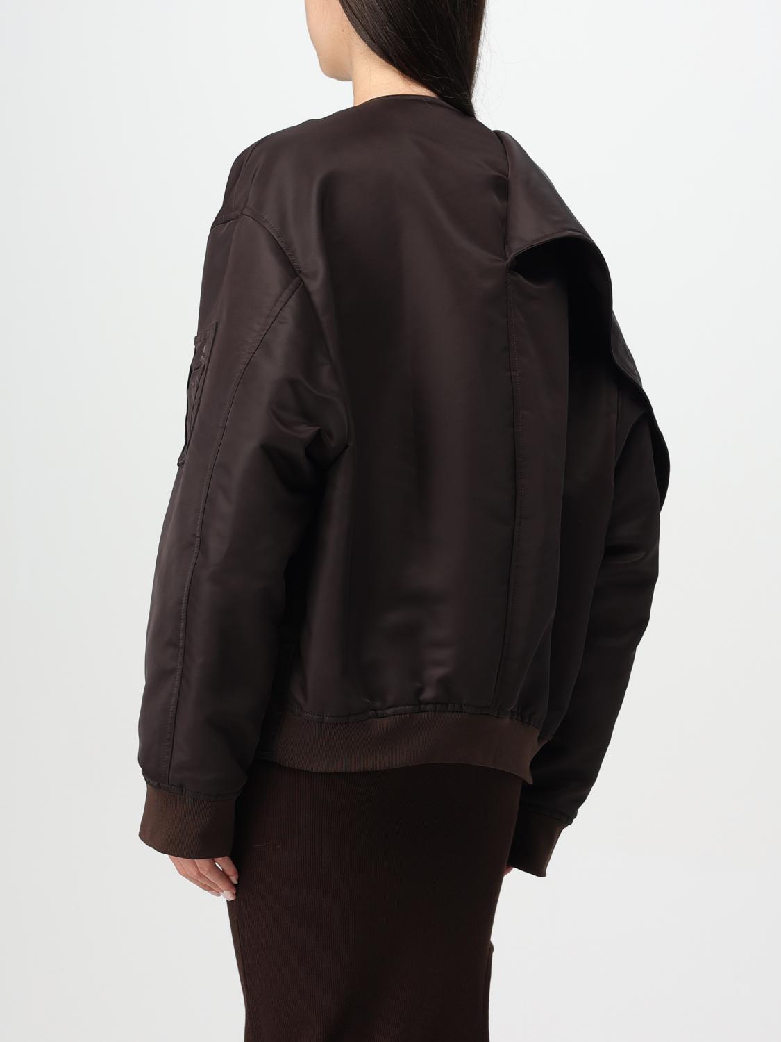 Bow-collar bomber jacket - Brown