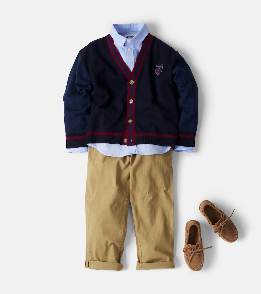Julian embroidered striped wool cardigan