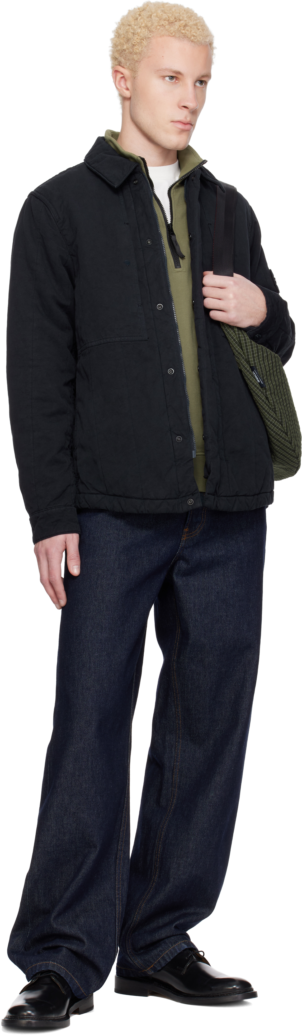 Navy 4100038 Cotton Linen Quilted-TC Ghost Jacket