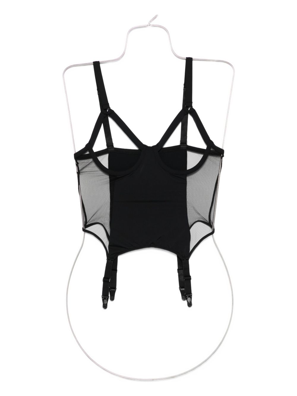 Pure Tentation mesh garter top - Black