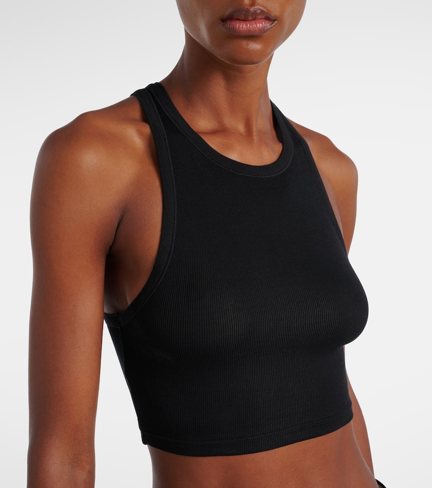 Pamela ribbed-knit cotton-blend crop top