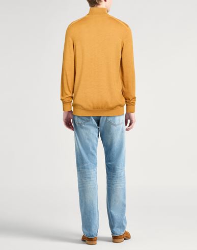 Man Turtleneck Marigold Size 44 Merino Wool