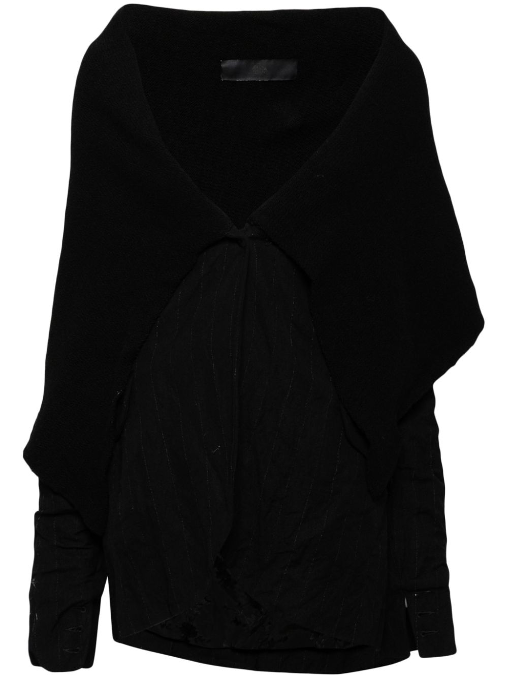 Panelled poncho - Black