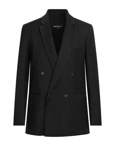 Man Blazer Black Size 36 Polyester, Virgin Wool, Elastane