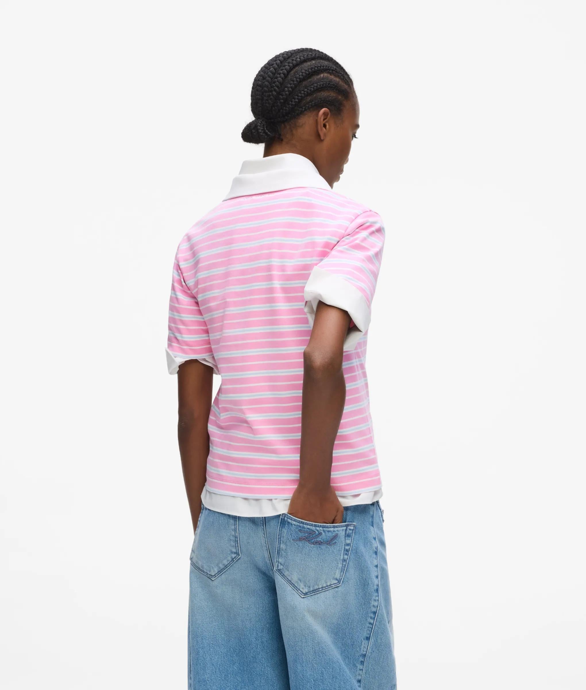 Karl Lagerfeld - Ikon Stripe Polo Shirt, Woman