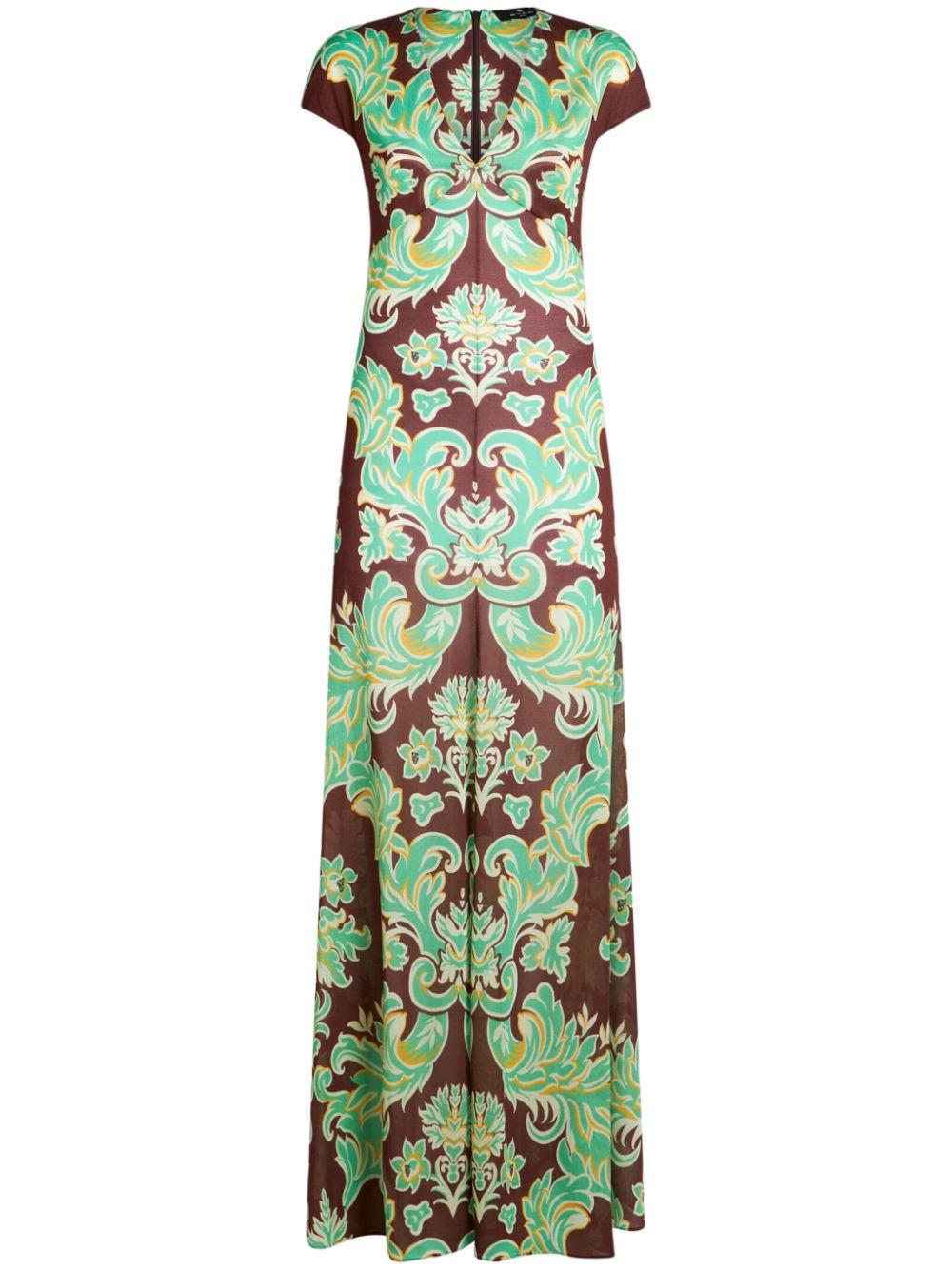 Graphic-print jersey dress - Green