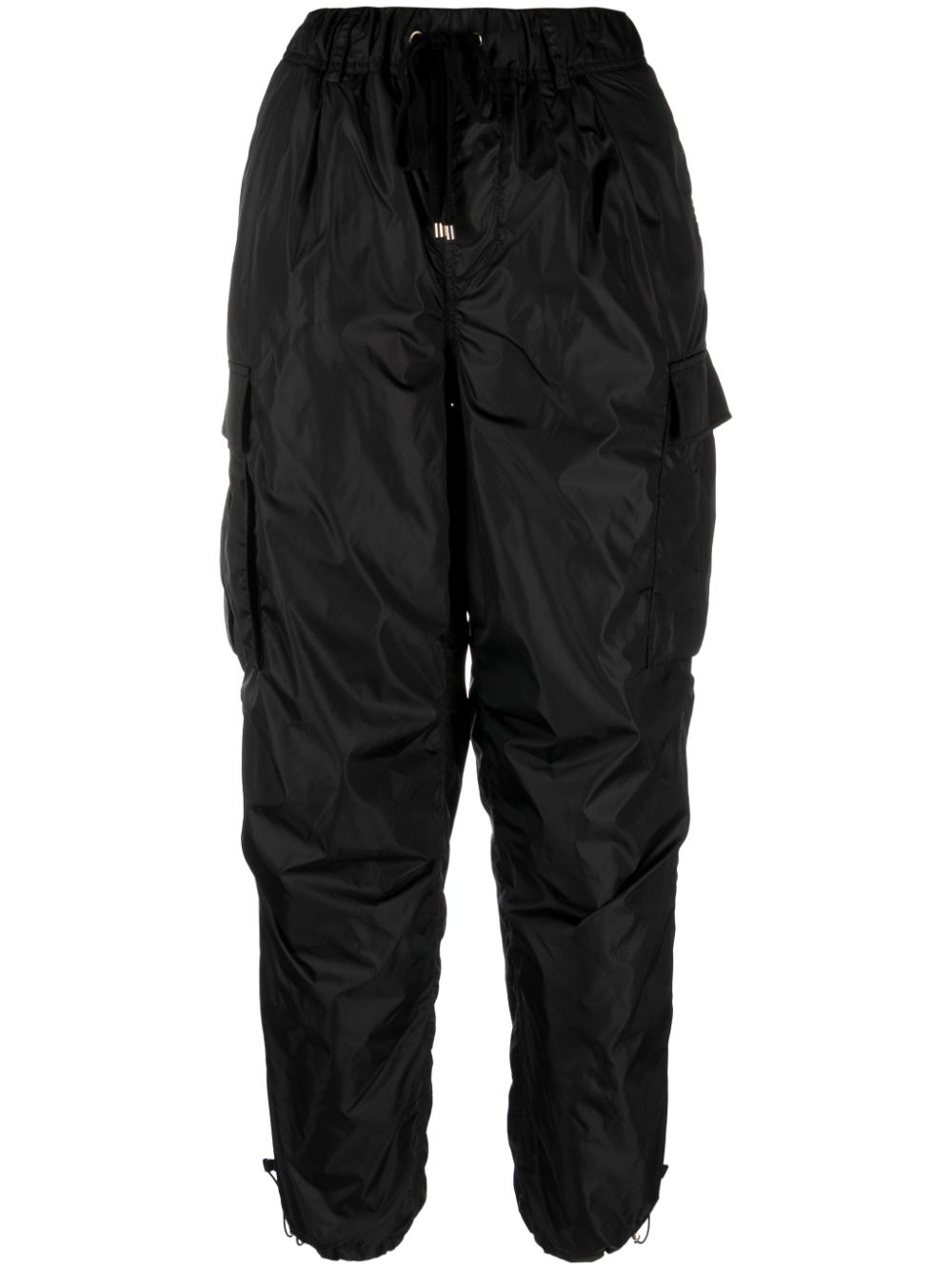 Tapered cotton cargo trousers - Black