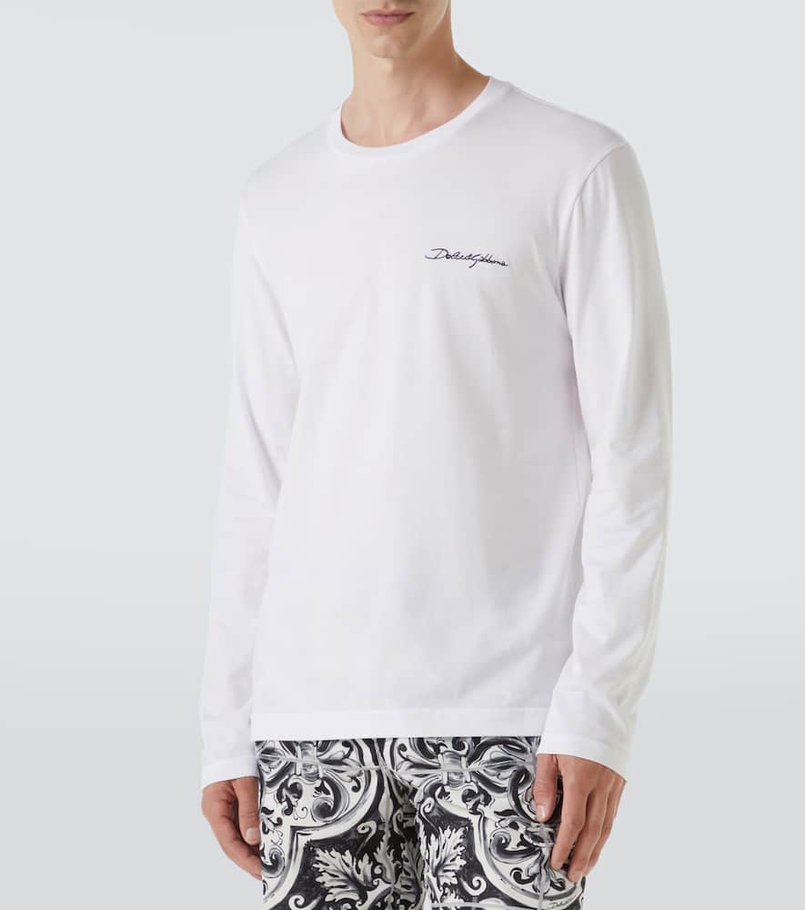 Logo embroidered cotton jersey T-shirt