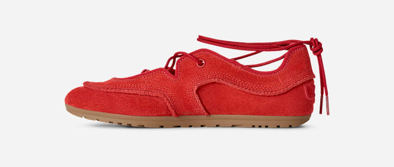 ® Women's Quill Ballet Sneaker Suede Shoes in Red Pepper