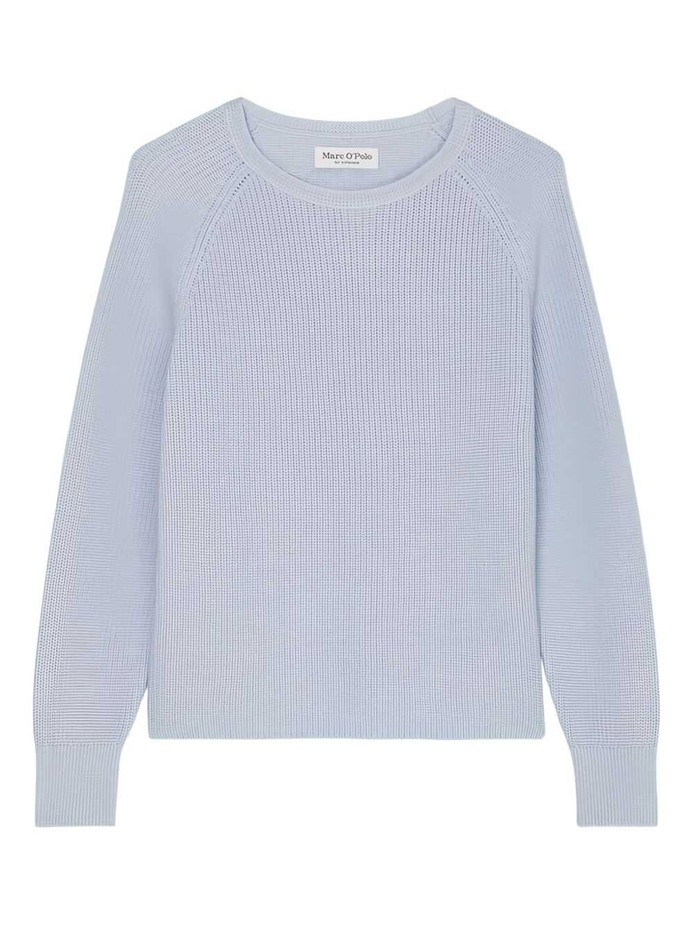 Ribbed-knit round-neck sweater - Blue