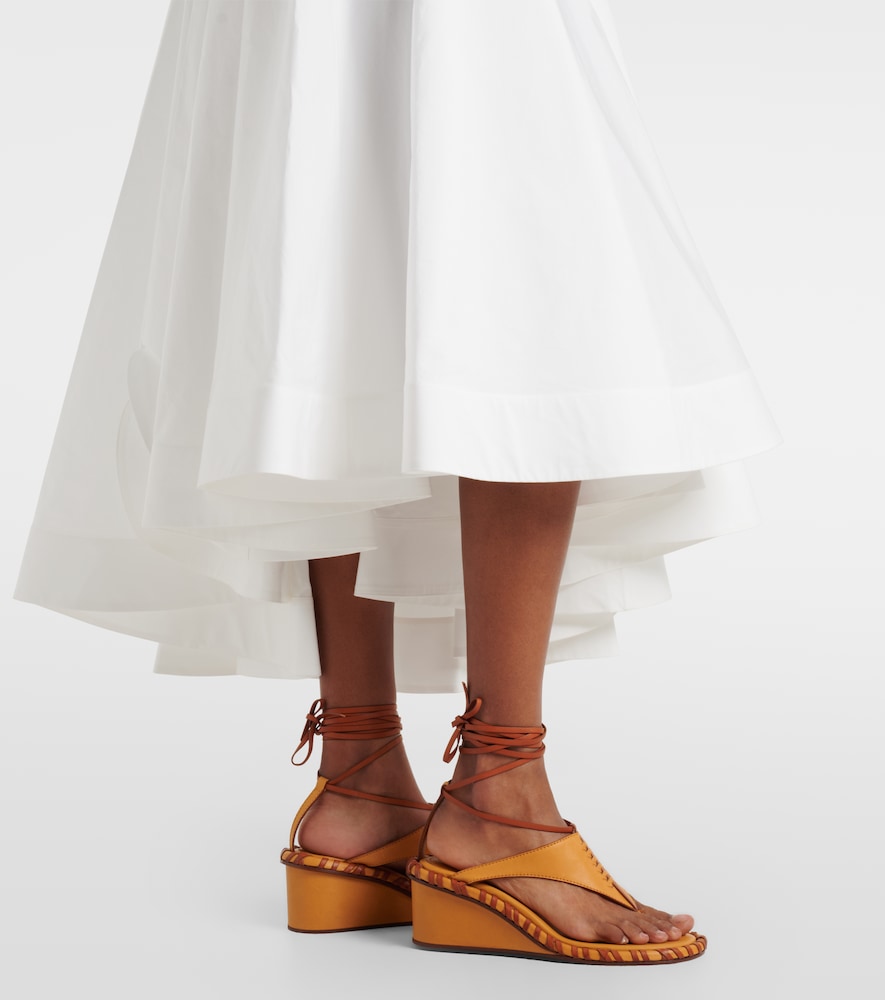 Luna patch-appliqué cotton midi dress