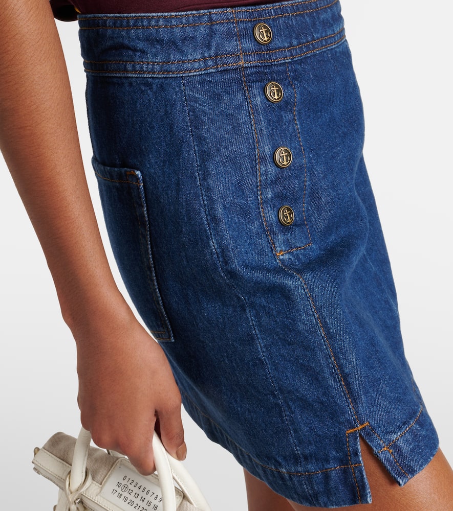 Sailor Snap denim miniskirt