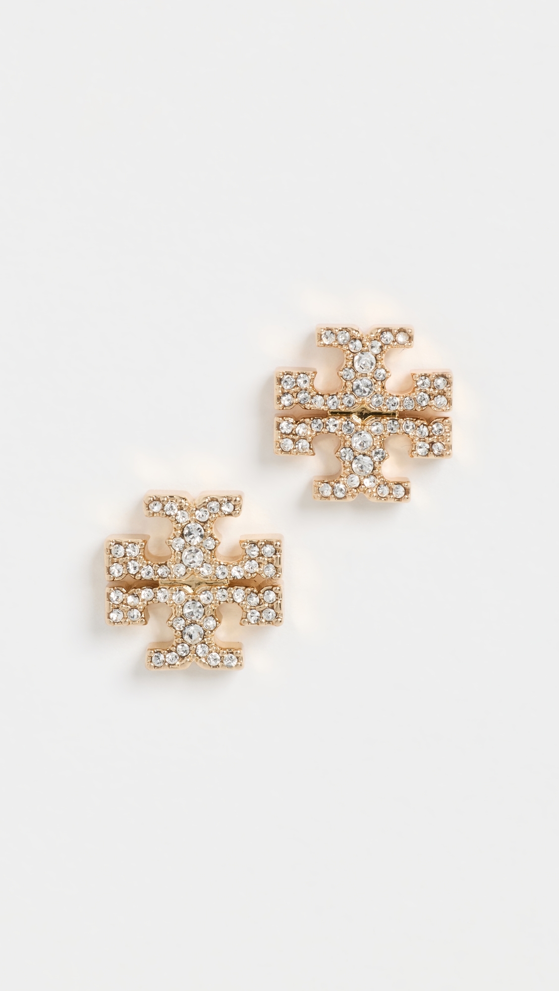 Kira Pave Stud Earrings Tory Gold / Crystal One Size