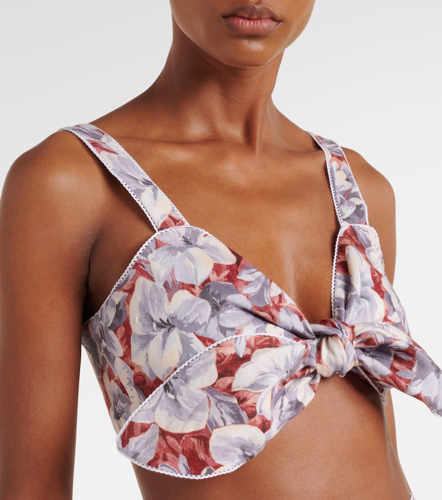 Luna floral linen crop top