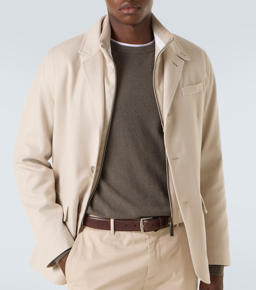Layered silk and cashmere blazer