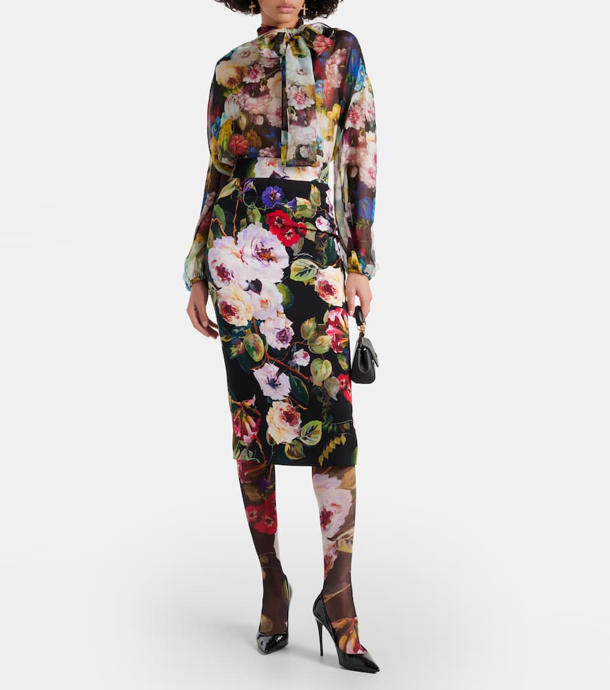 Floral tulle tights