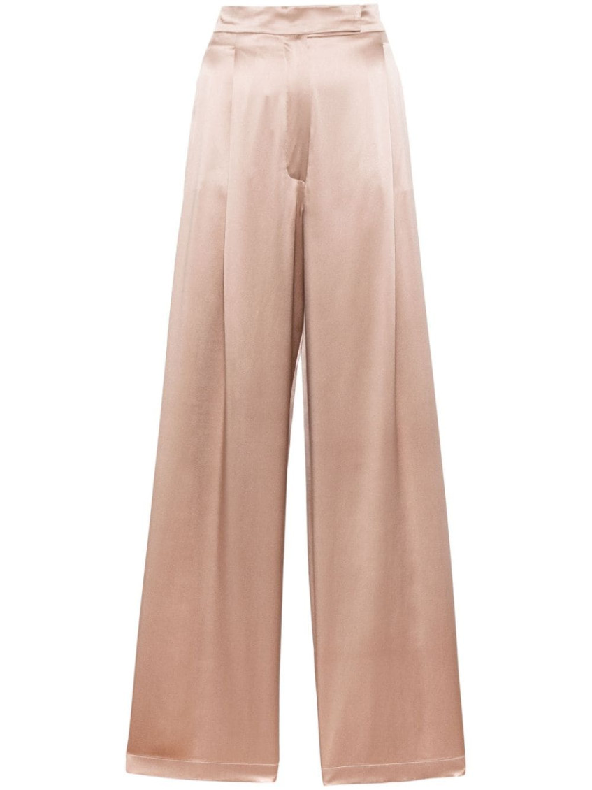 - Satin Wide-leg Silk Trousers