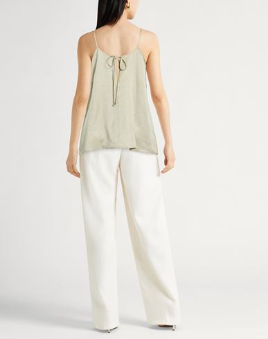 Crème Woman Top Sage green Size 4 Lyocell, Linen, Silk