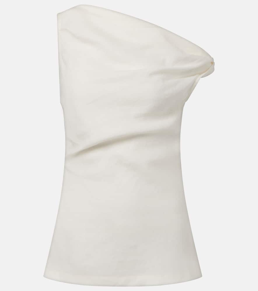 Suis asymmetric linen top