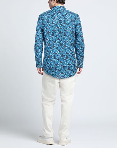 Man Shirt Azure Size 15 Cotton