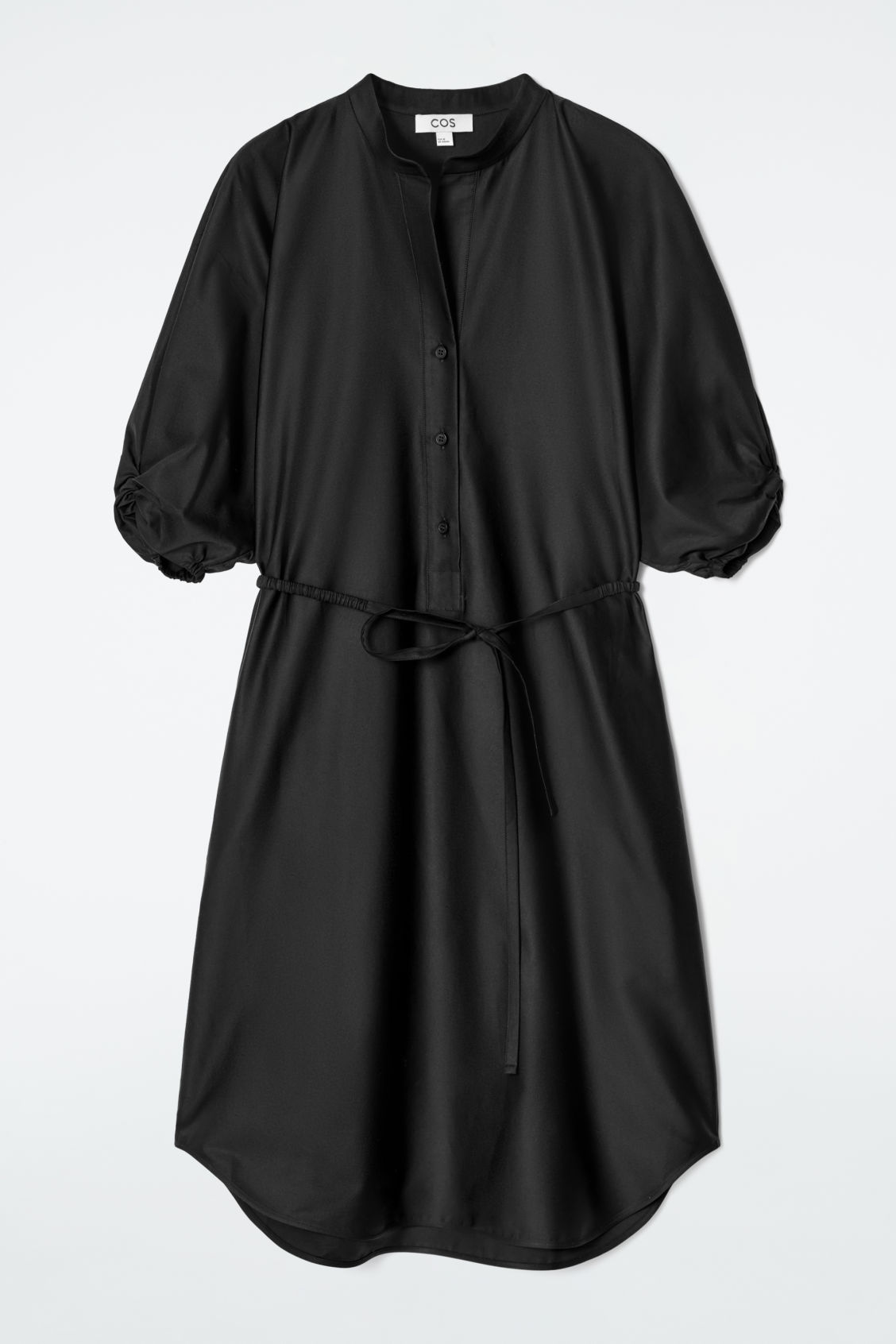 BELTED MIDI SHIRT DRESS