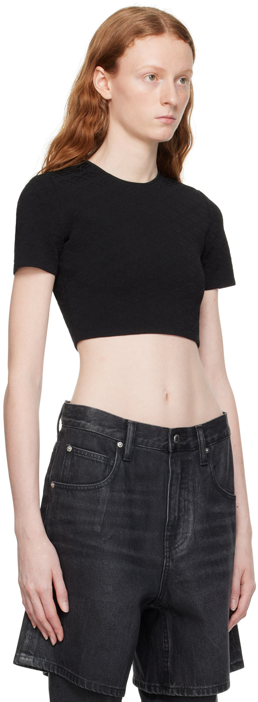 Black cropped t-shirt