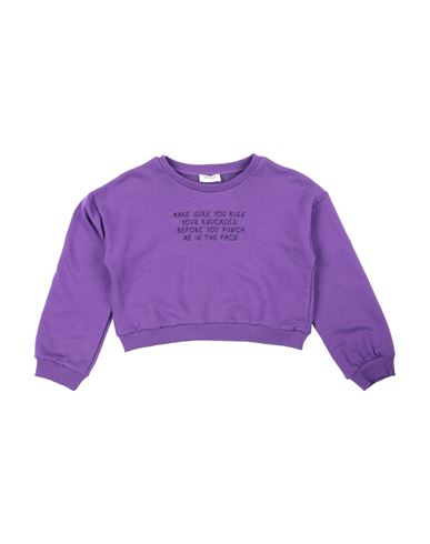Kid Girl Sweatshirt Purple Size 10 Cotton, Polyester