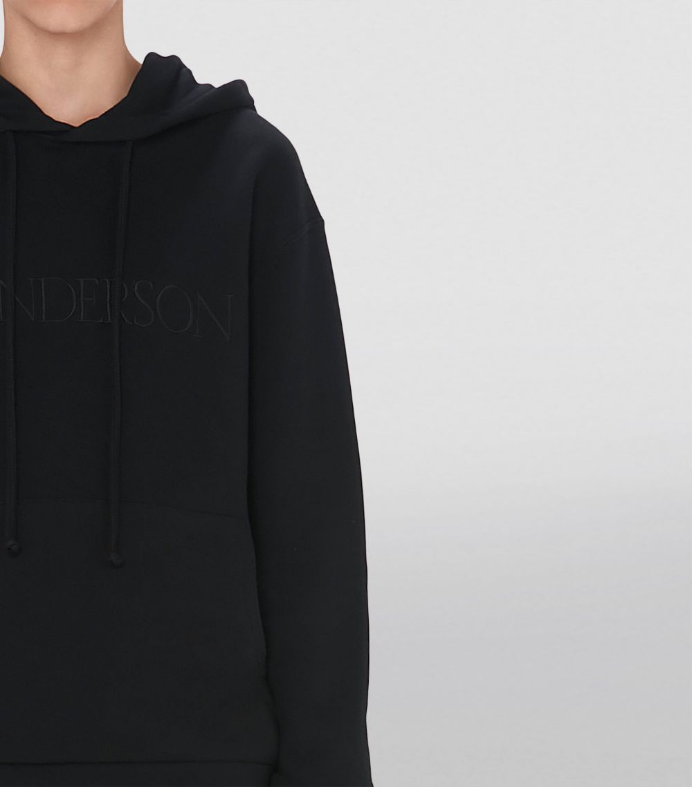 Cotton Logo-Embroidered Hoodie