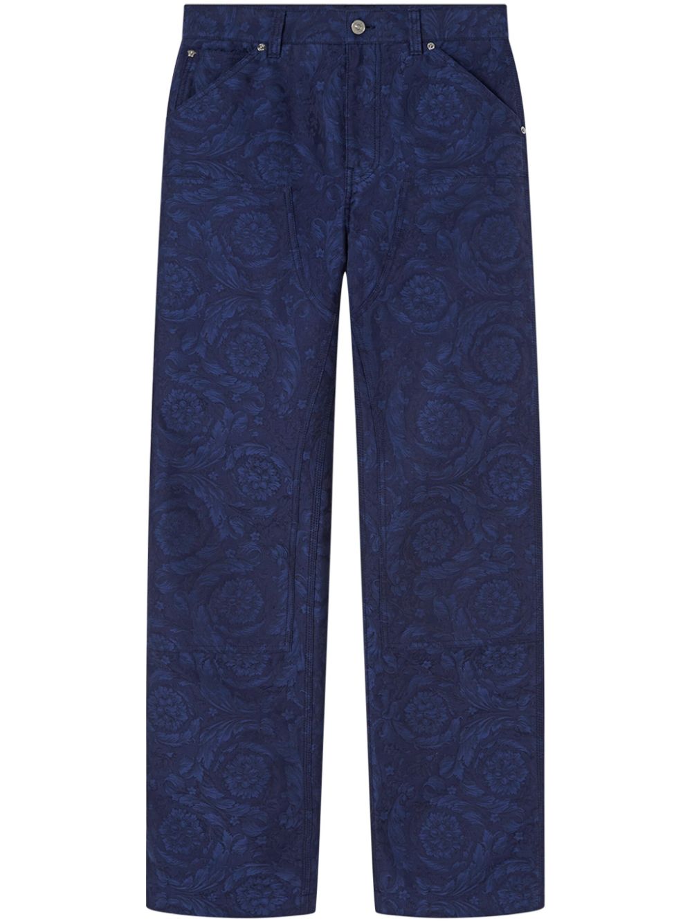 Baroque-pattern trousers - Blue